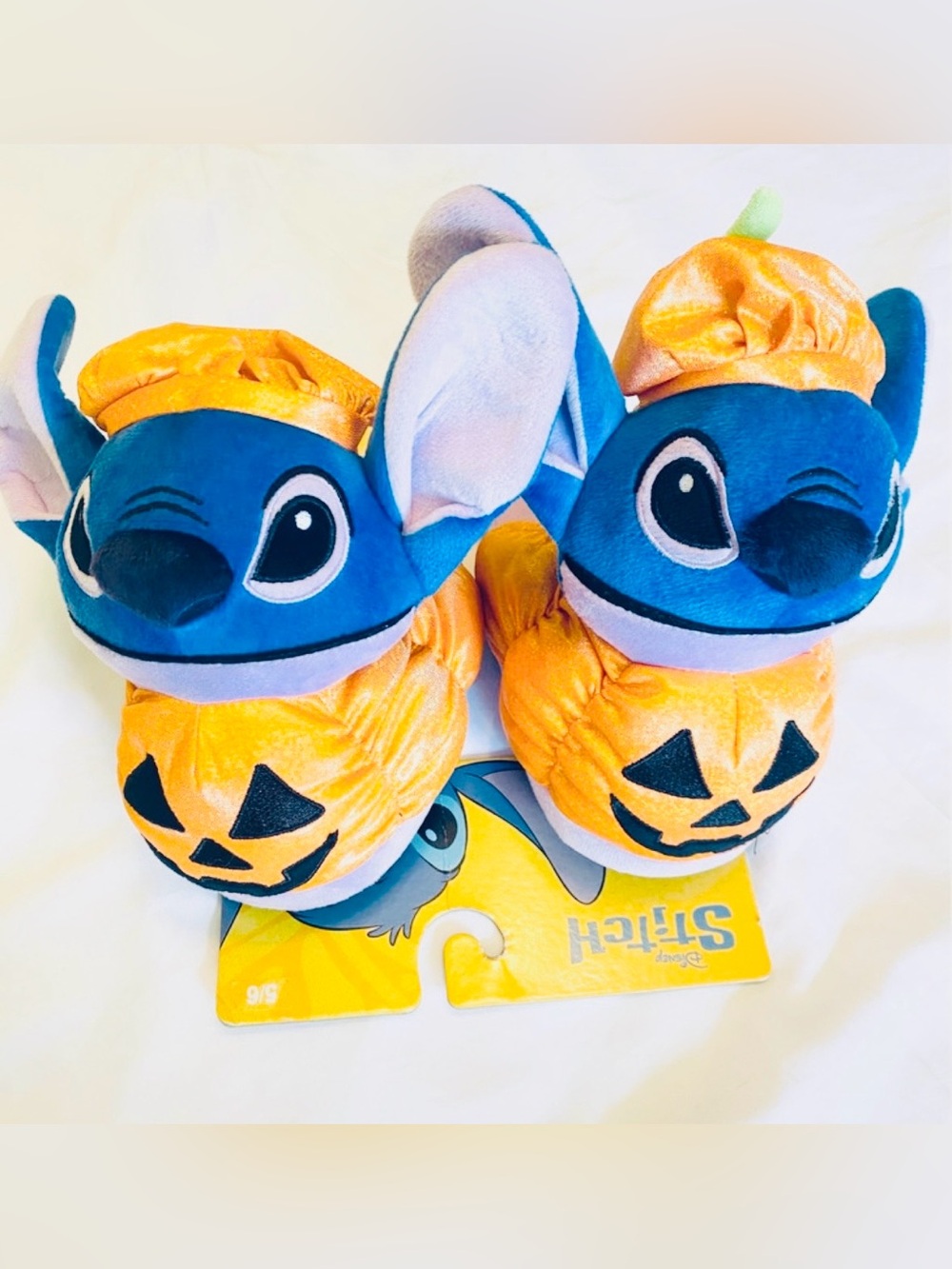 NWT Disney Lilo & Stitch Halloween Pumpkin Slippers House Shoes S 5/6